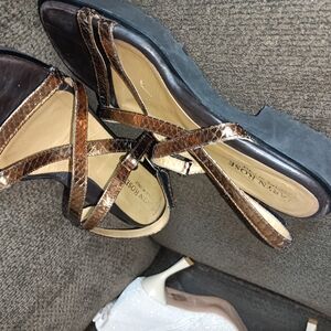 Women's Brown Sandals. Two Pairs, Slightly Worn And Comfy As All Get Out.